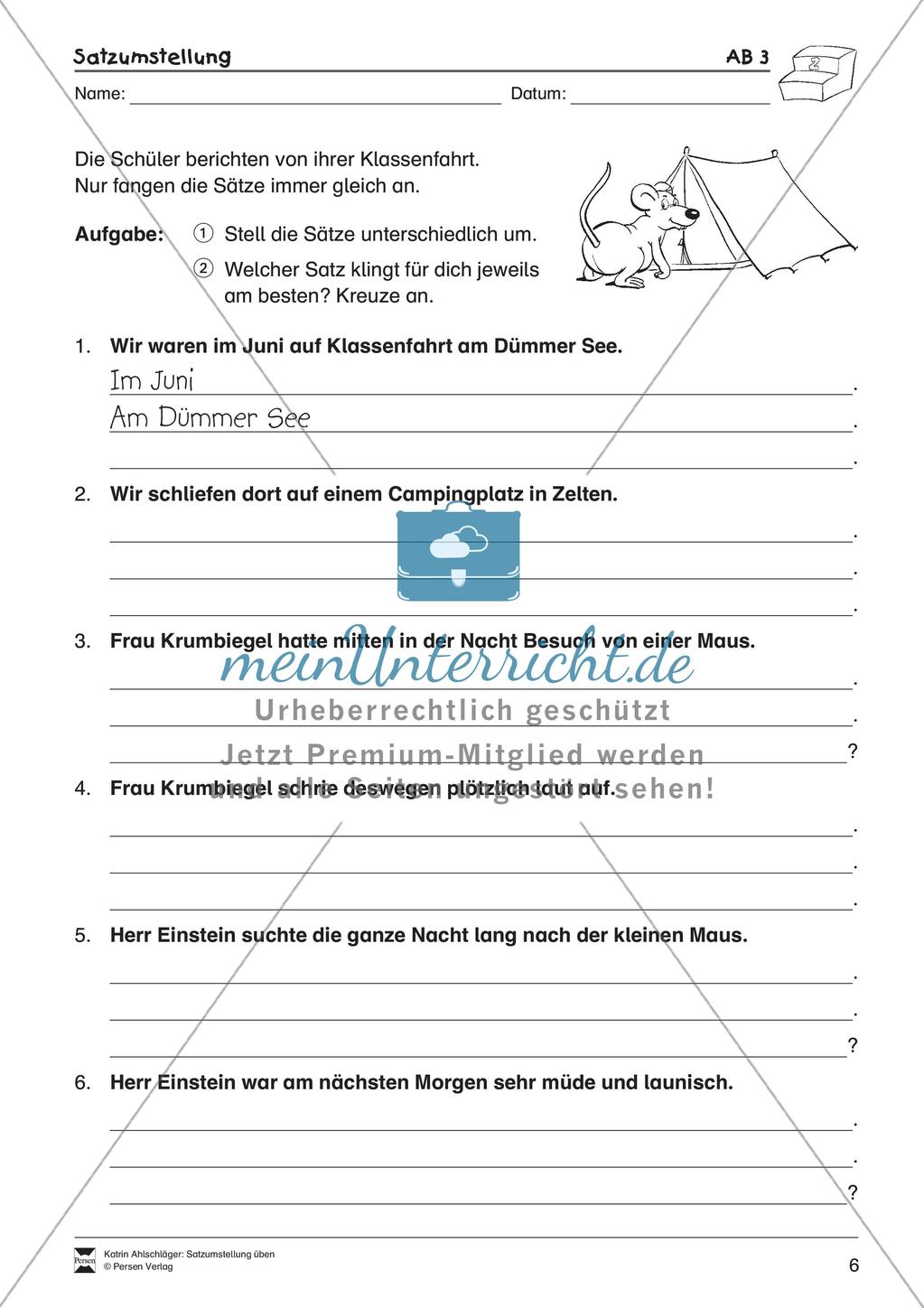 Übungen zur Satzstellung Preview 8
