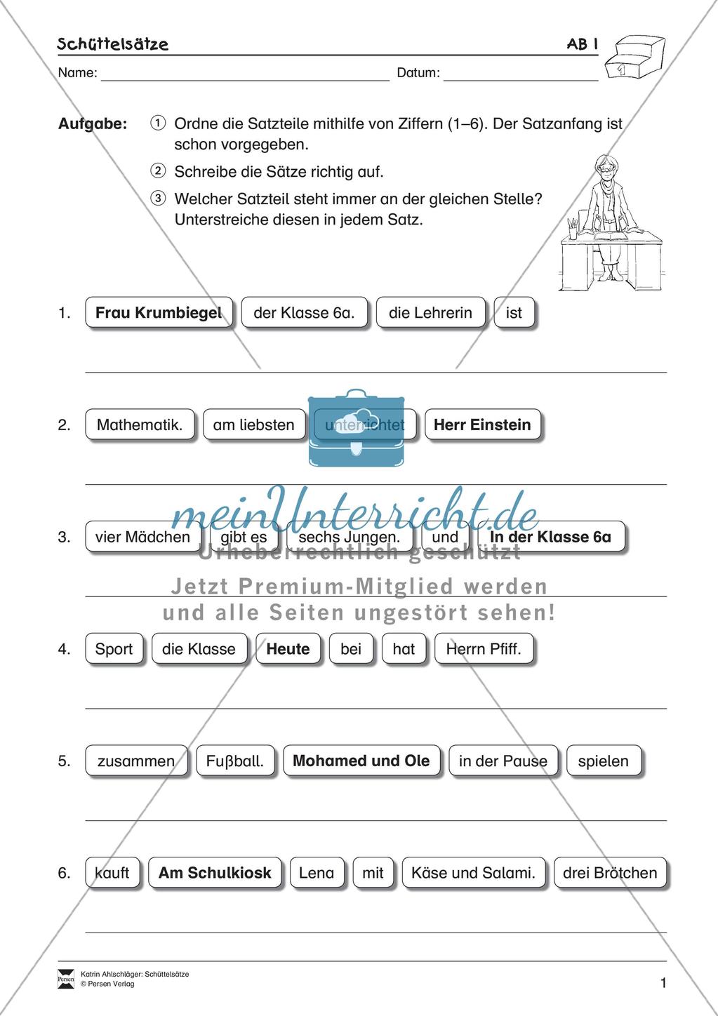 Schüttelsätze: Schreiben von einfachen Sätzen Preview 3