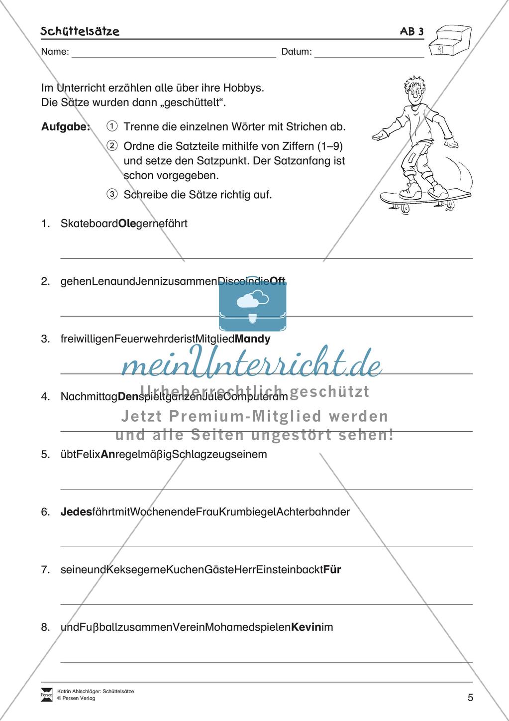 Schüttelsätze: Schreiben von einfachen Sätzen Preview 7