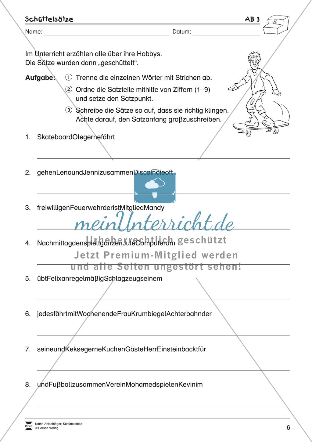 Schüttelsätze: Schreiben von einfachen Sätzen Preview 8
