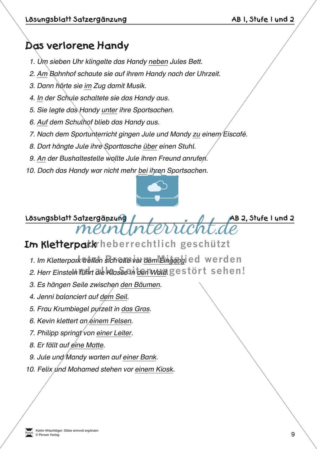 Sinnvolles Ergänzen von Sätzen Preview 11