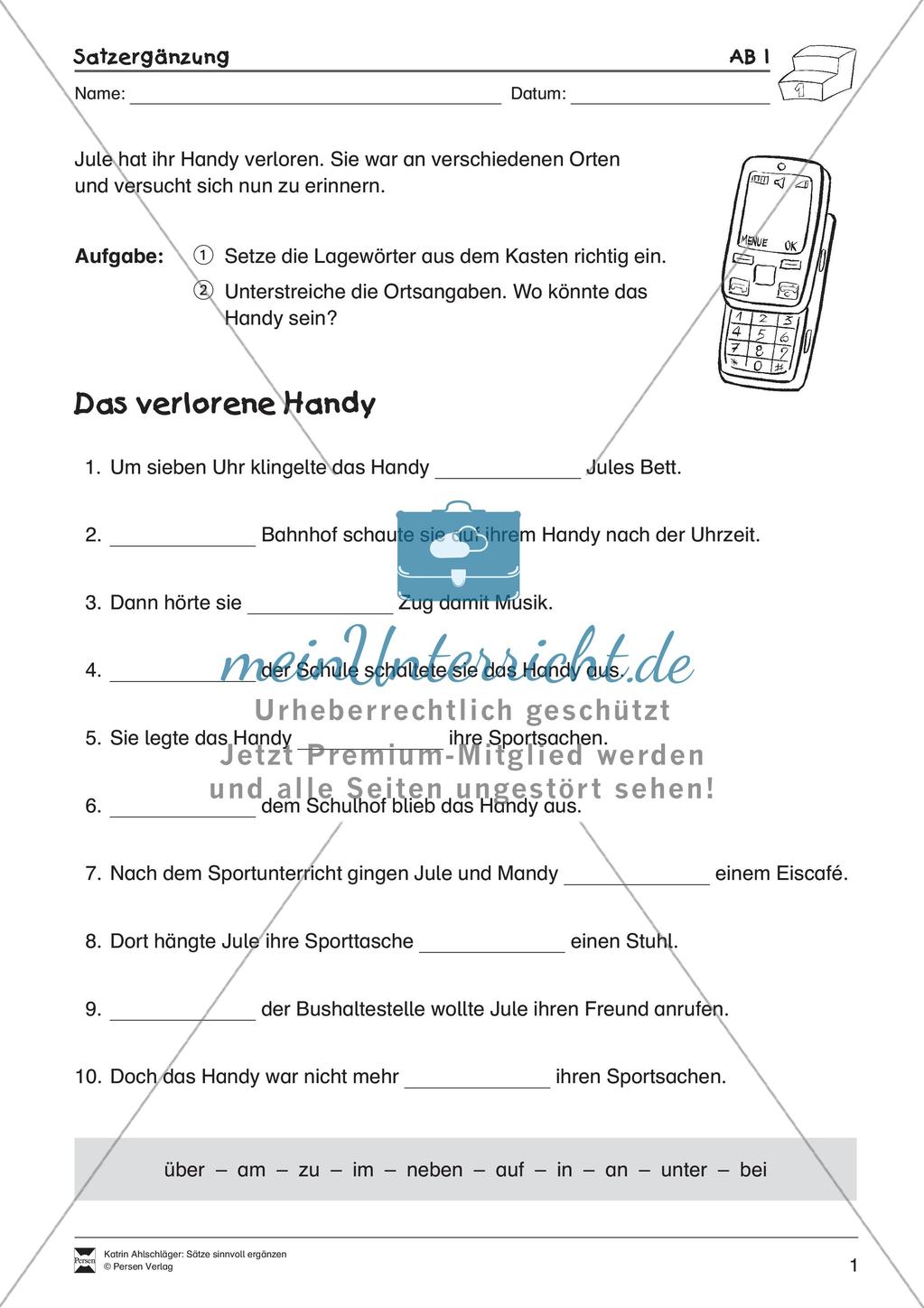 Sinnvolles Ergänzen von Sätzen Preview 3