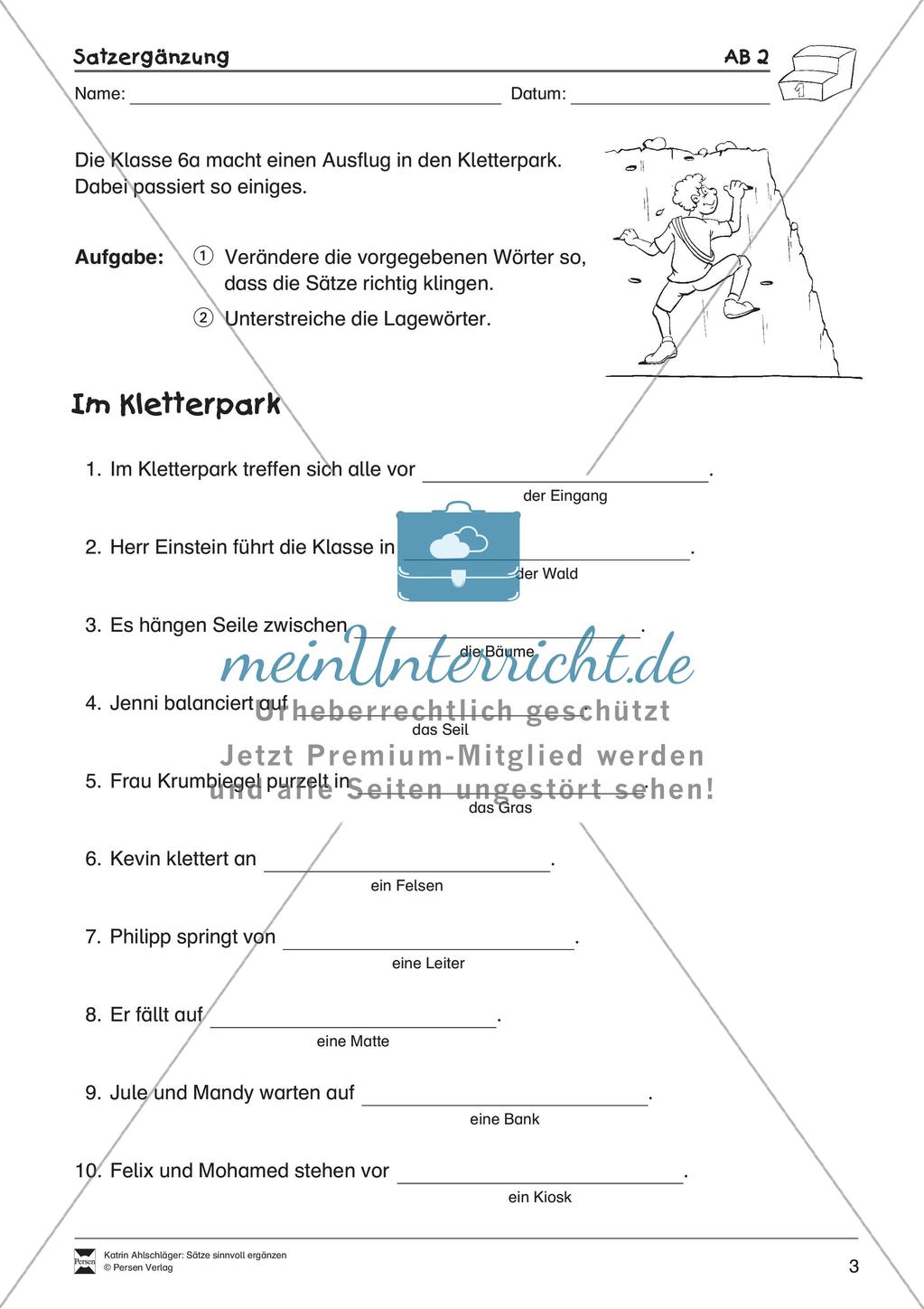 Sinnvolles Ergänzen von Sätzen Preview 5