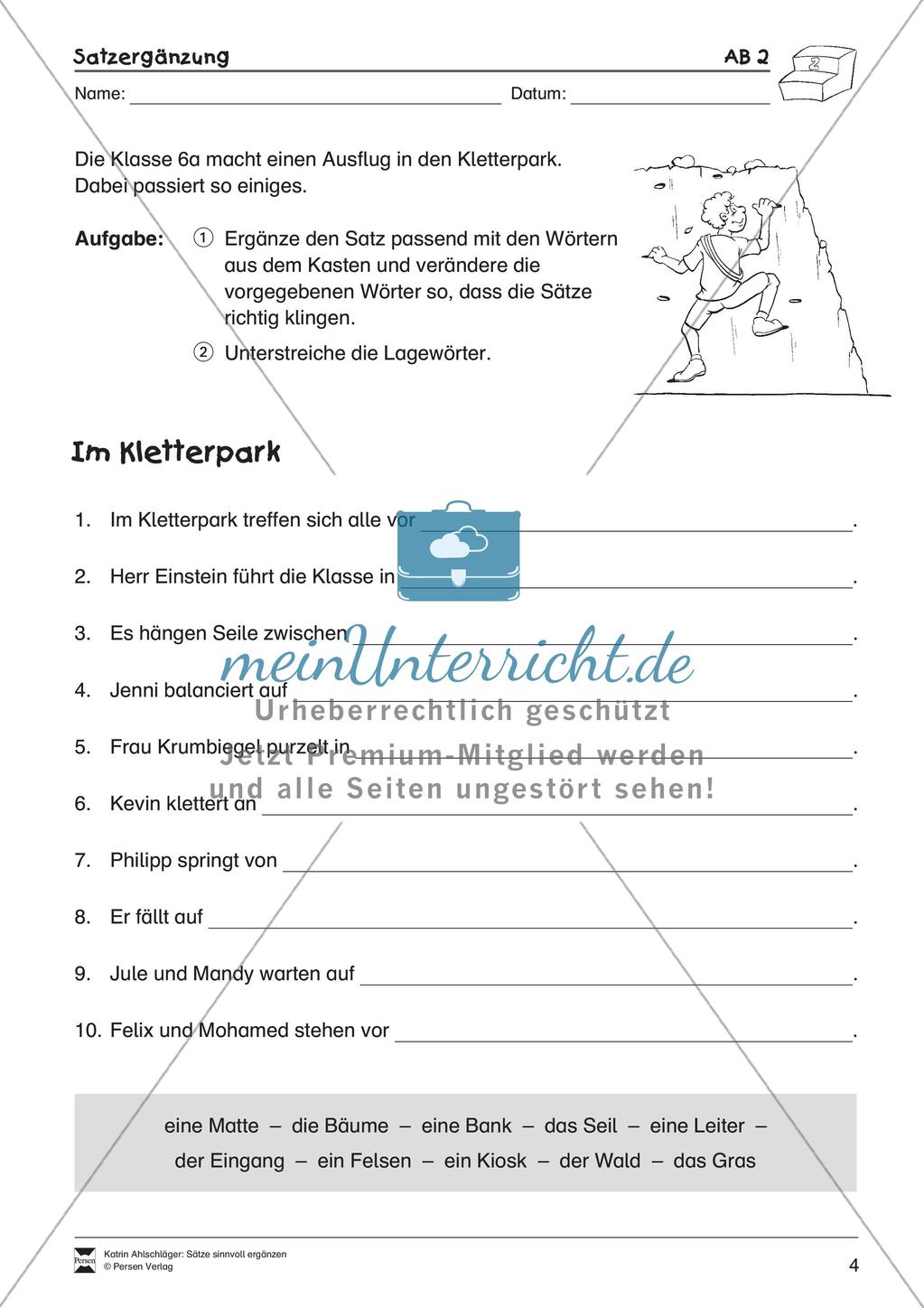 Sinnvolles Ergänzen von Sätzen Preview 6