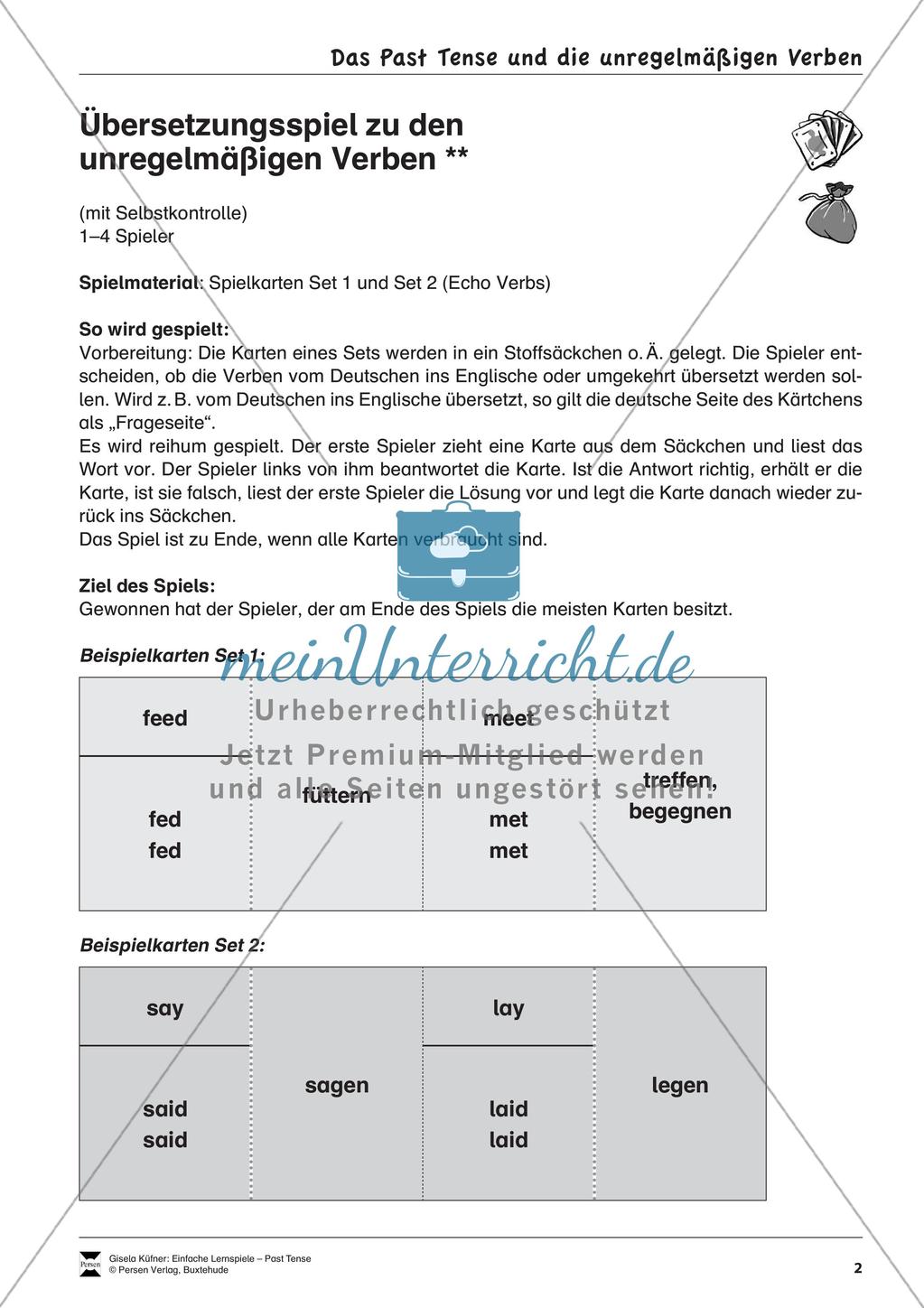 Lernspiele: Past Tense Preview 4