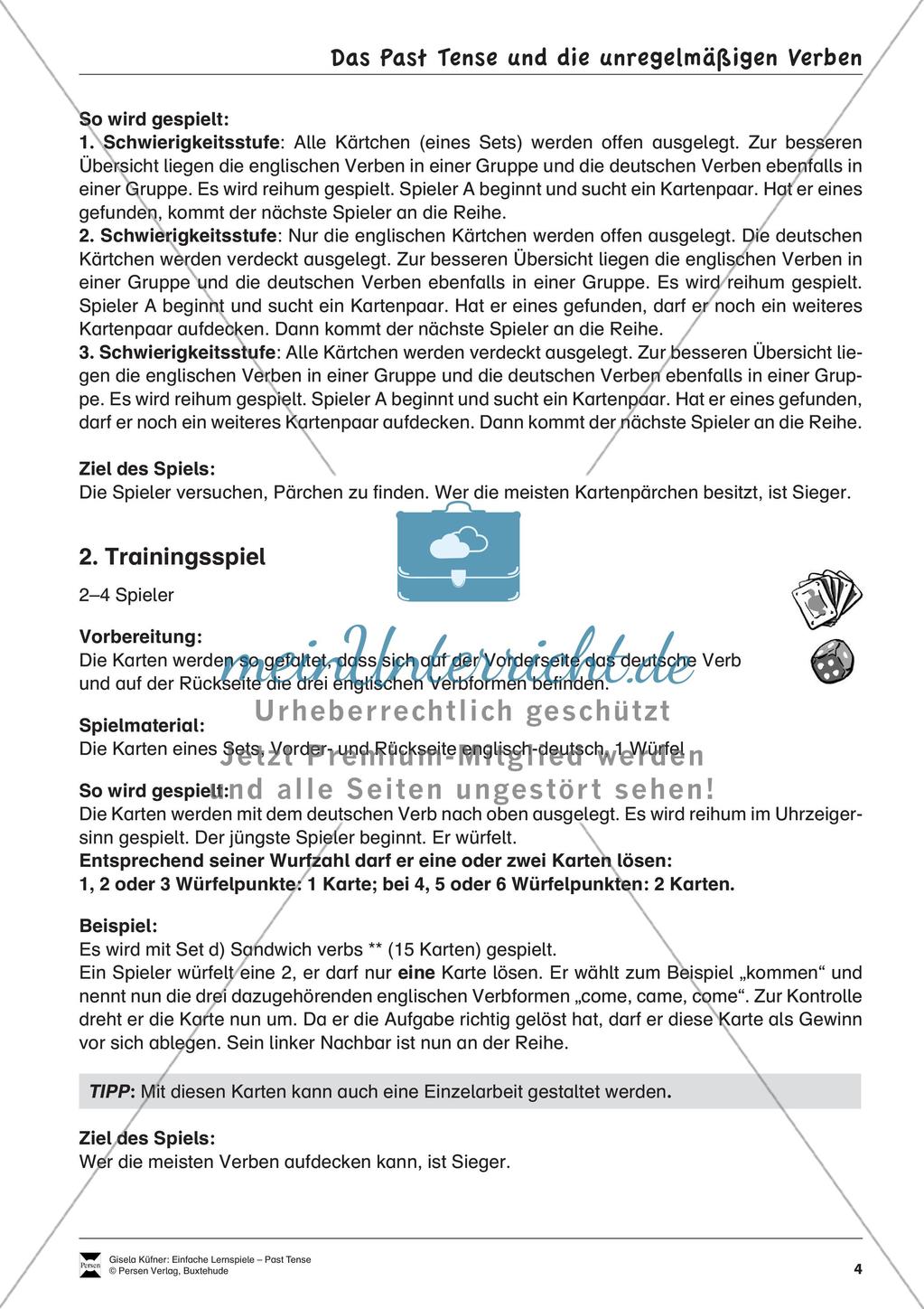 Lernspiele: Past Tense Preview 6