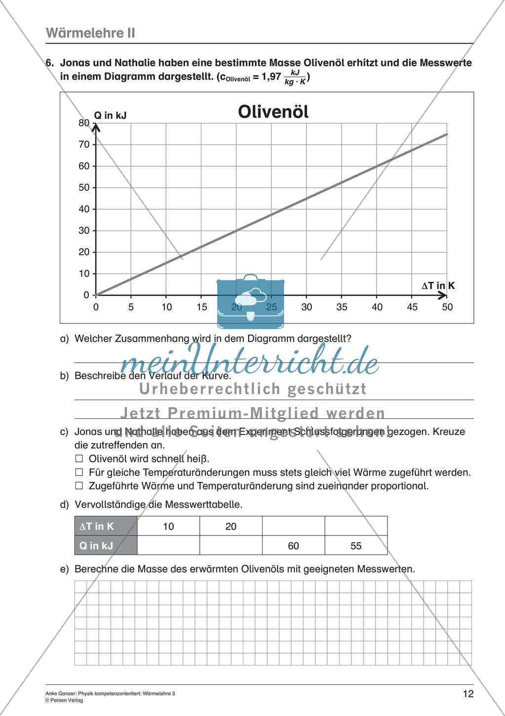 Wärmelehre: Wärmekapazität, Temperatur, thermische Energie Preview 14