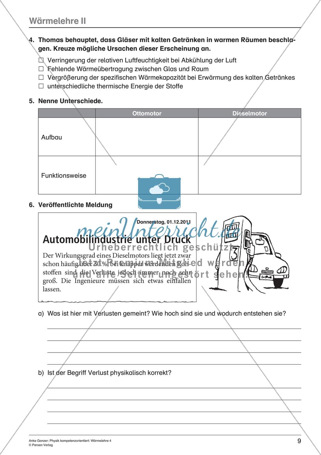 Aggregatzustände, Wärmekraftmaschinen, Verbrennungsmotoren Preview 11