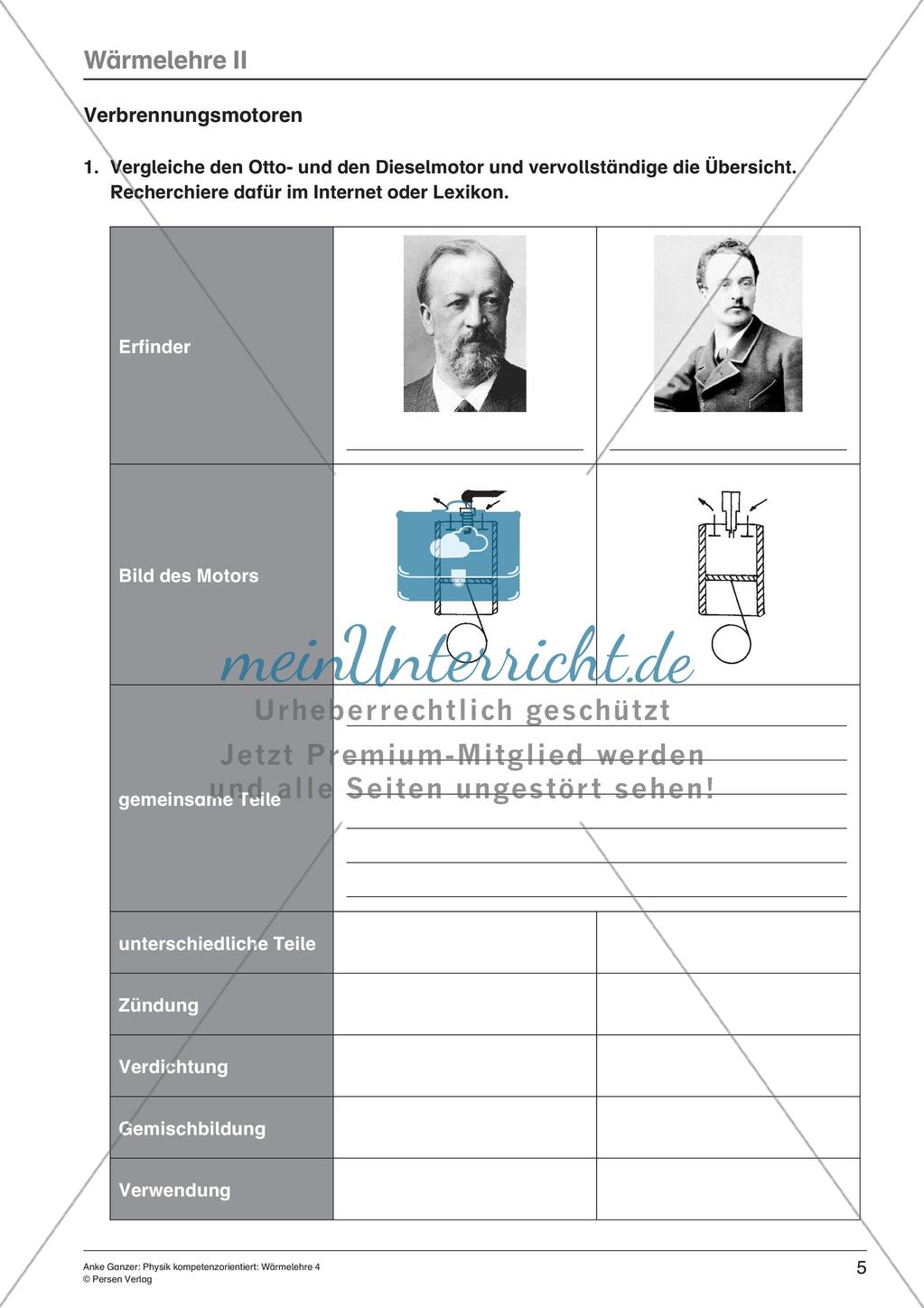 Aggregatzustände, Wärmekraftmaschinen, Verbrennungsmotoren Preview 7