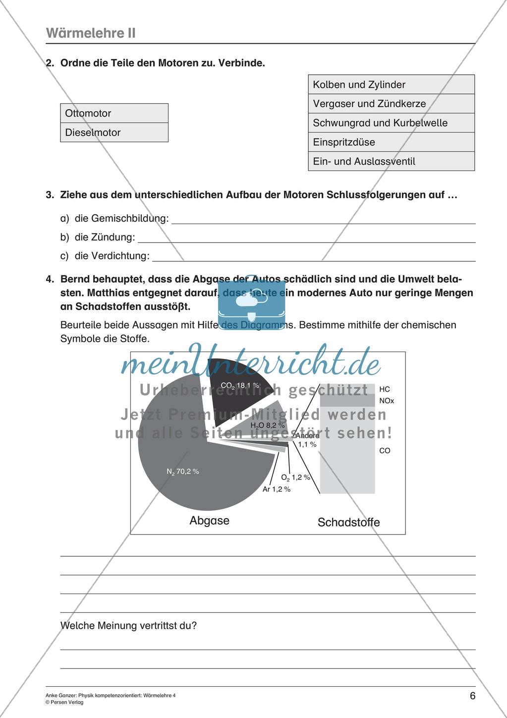 Aggregatzustände, Wärmekraftmaschinen, Verbrennungsmotoren Preview 8