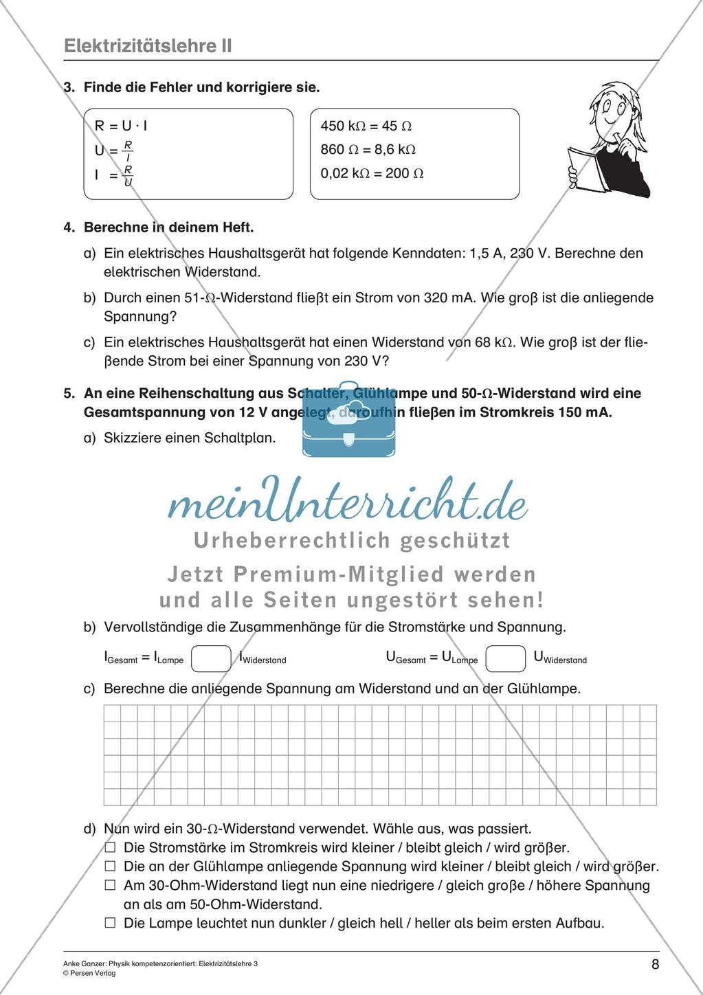 Elektrizität: Stromstärke, Spannung, Widerstand Preview 10