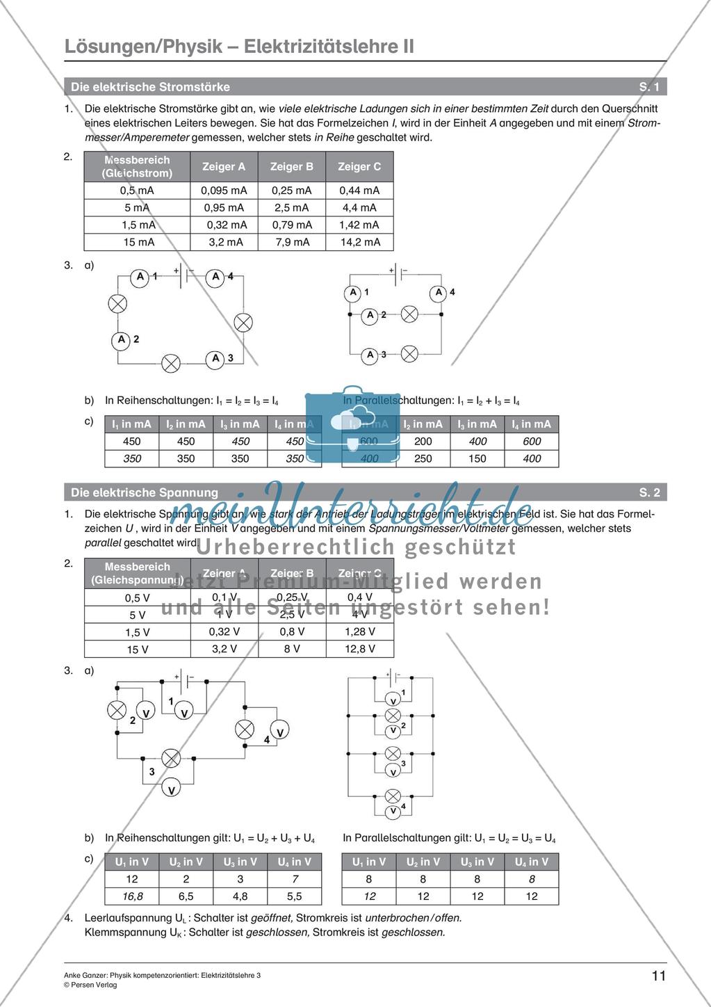 Elektrizität: Stromstärke, Spannung, Widerstand Preview 13
