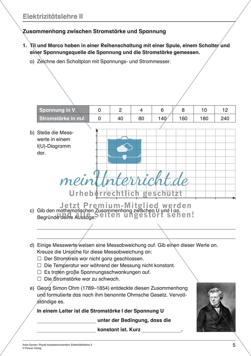 Elektrizität: Stromstärke, Spannung, Widerstand Preview 7