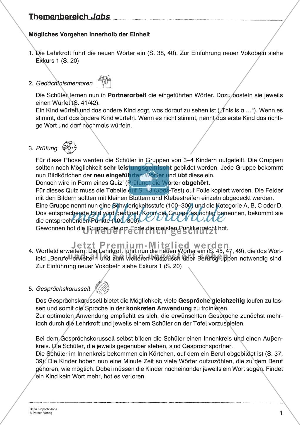 Wortschatzarbeit: Jobs Preview 3