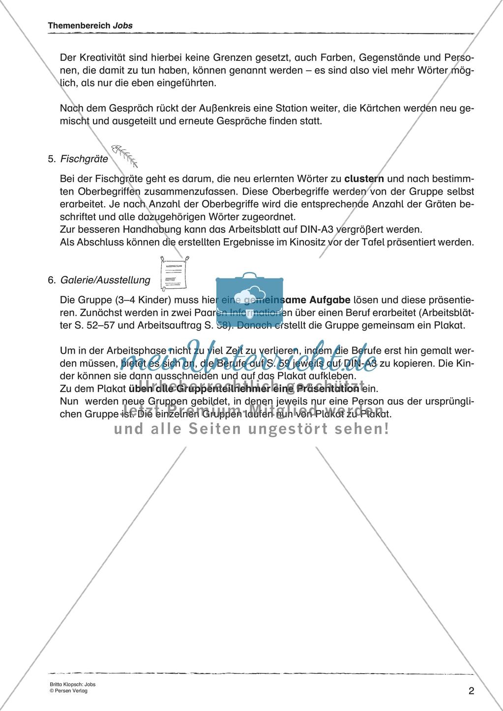 Wortschatzarbeit: Jobs Preview 4