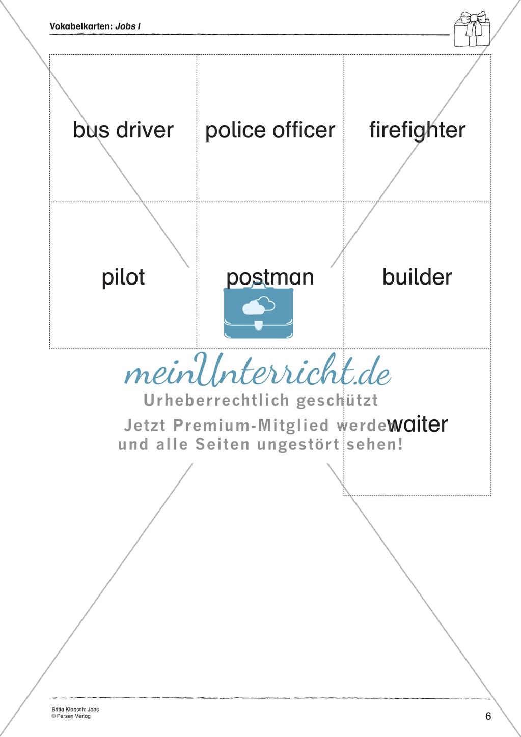 Wortschatzarbeit: Jobs Preview 8