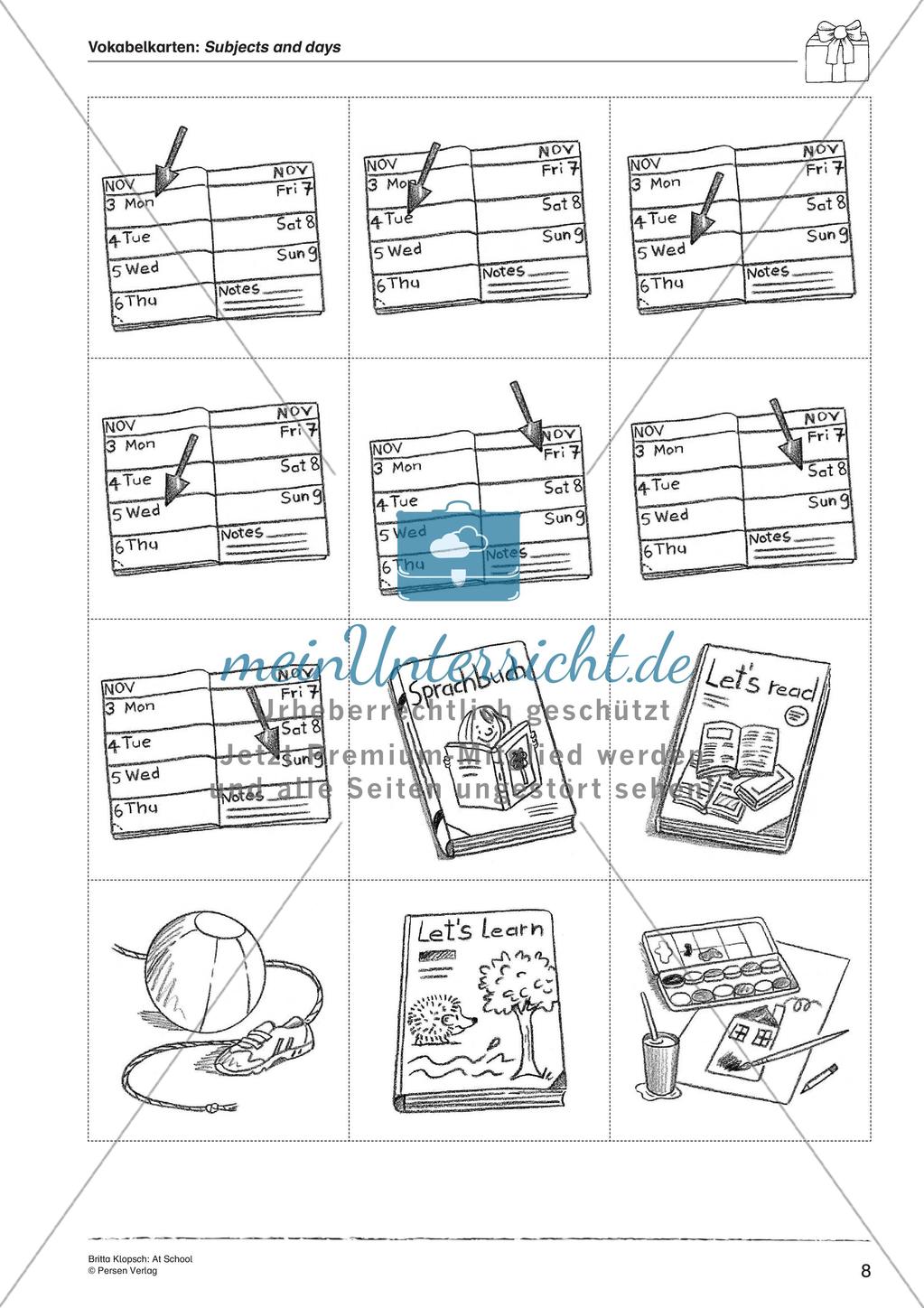 Wortschatzarbeit: At School Preview 10