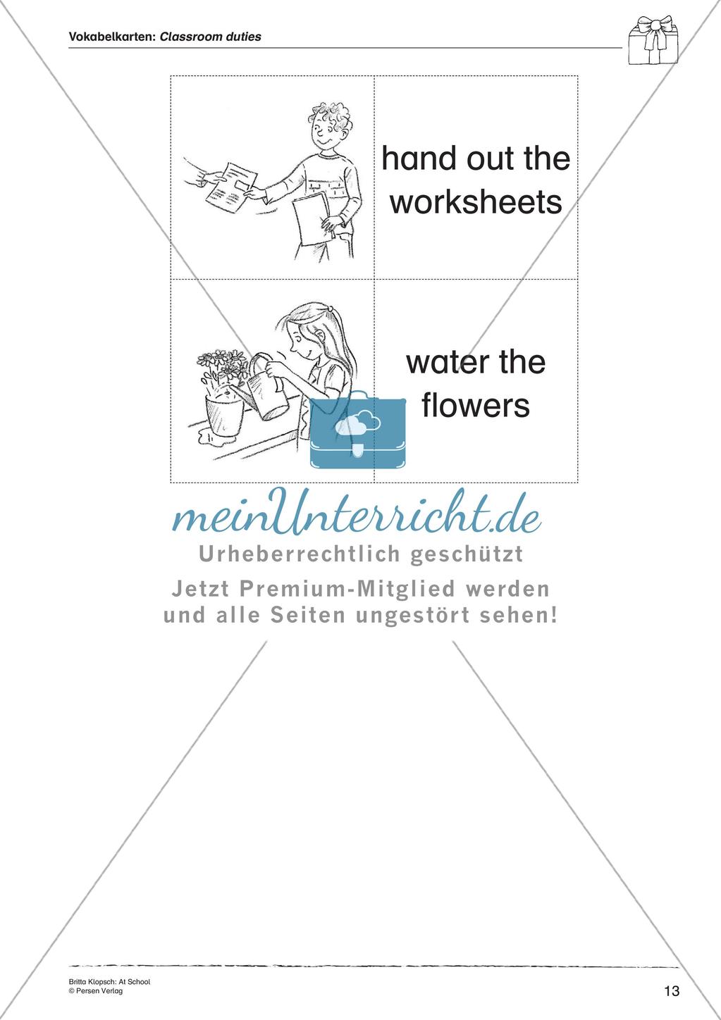 Wortschatzarbeit: At School Preview 15