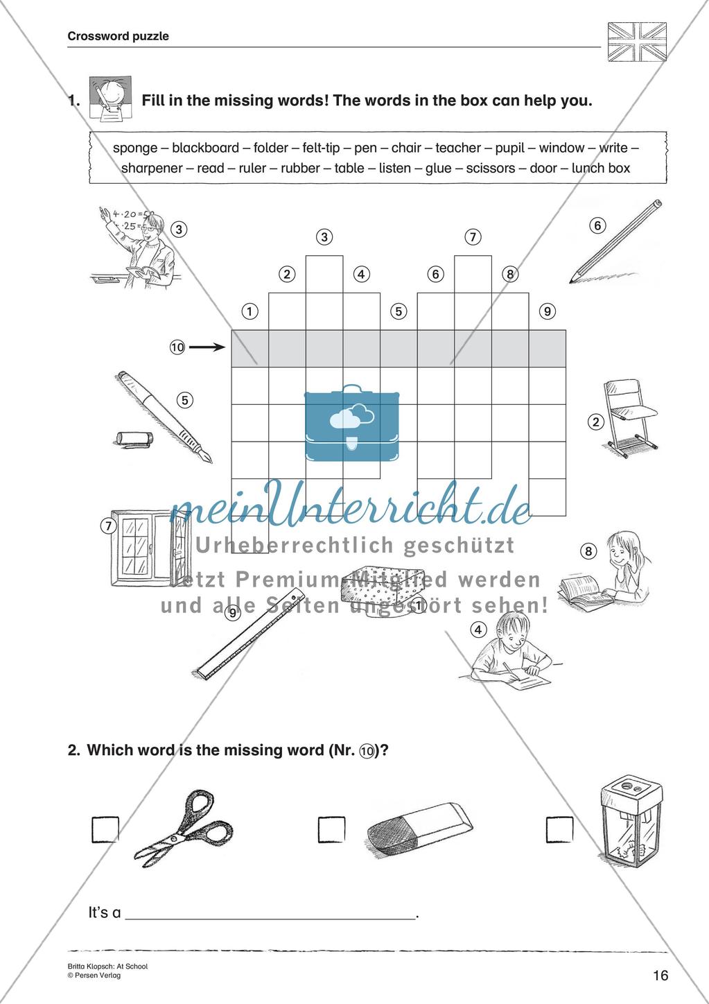 Wortschatzarbeit: At School Preview 18