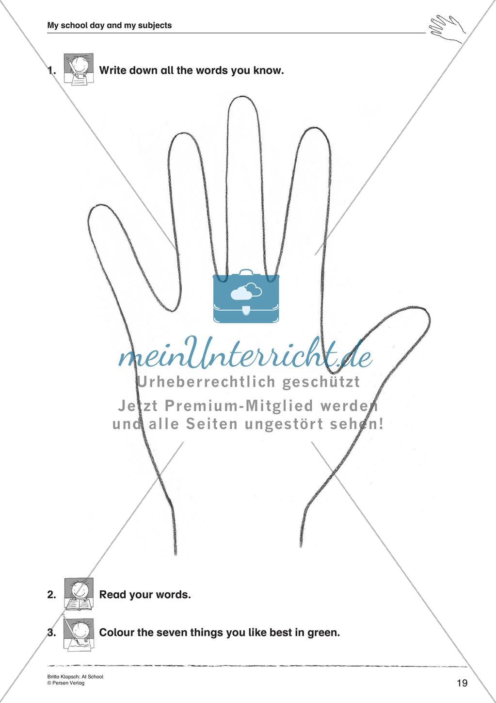 Wortschatzarbeit: At School Preview 21
