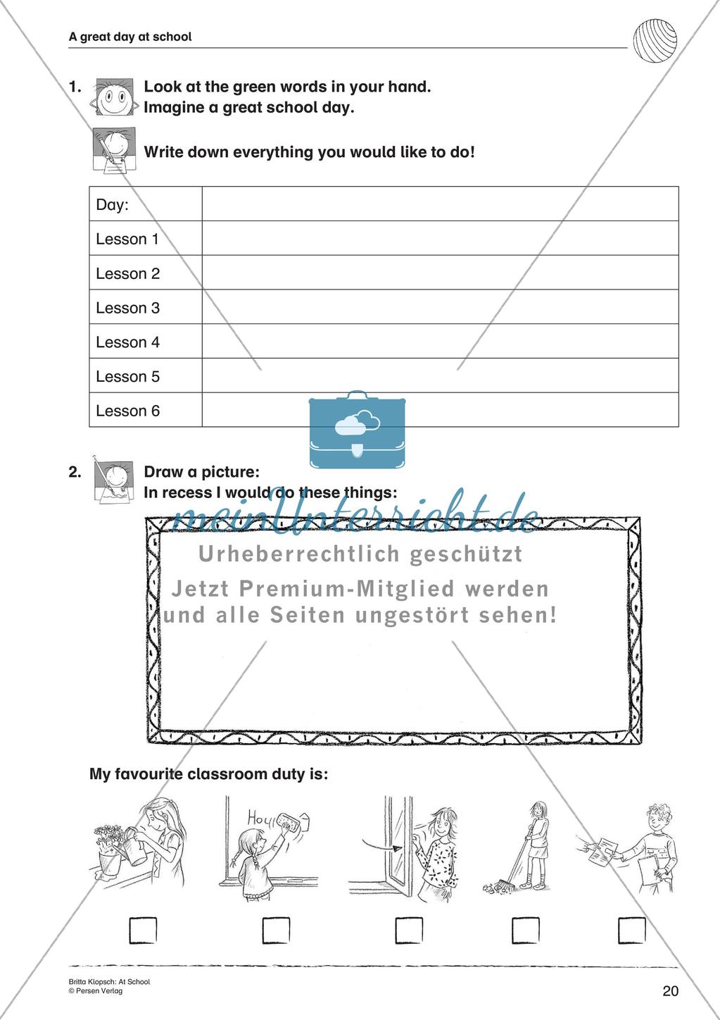 Wortschatzarbeit: At School Preview 22