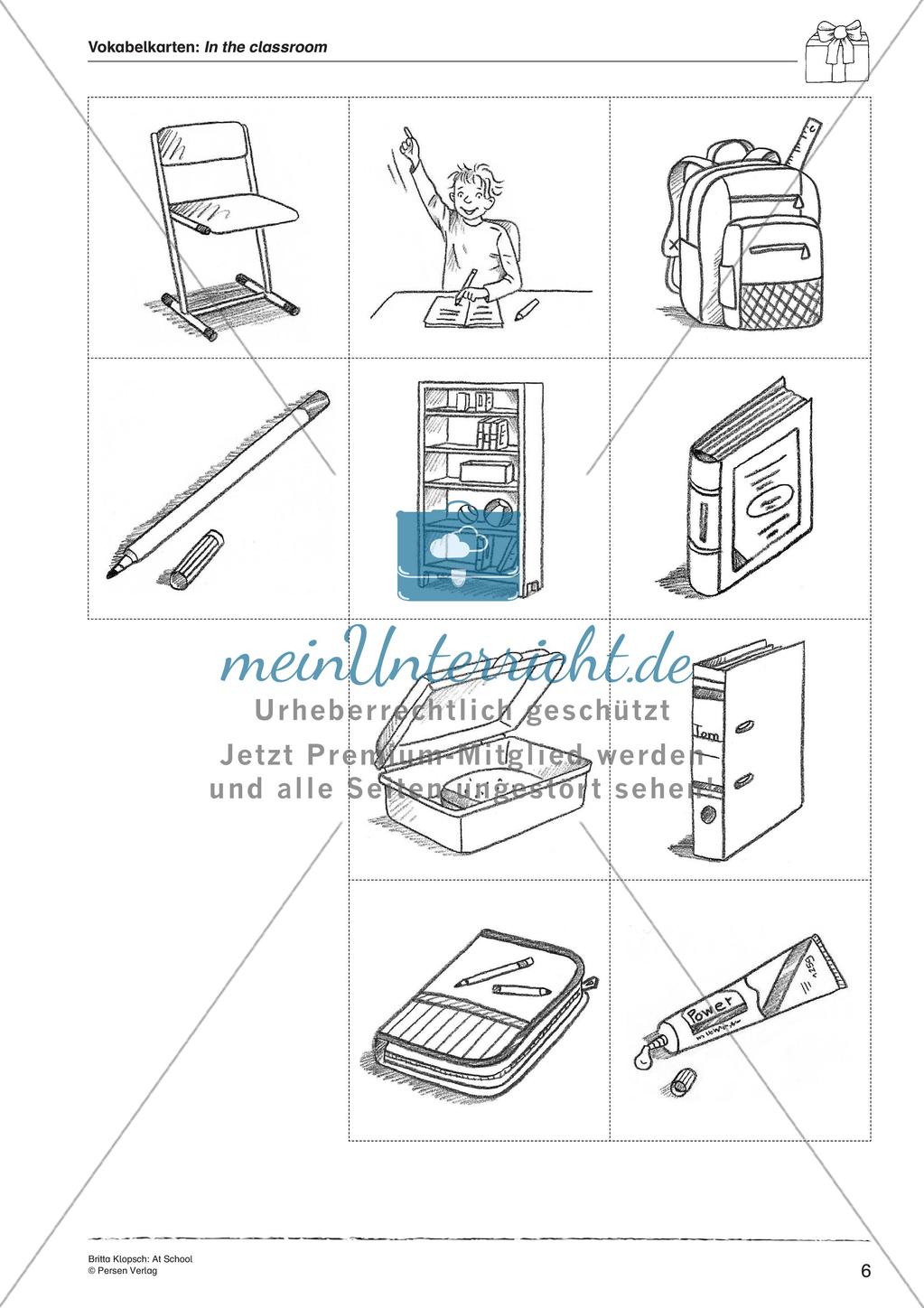 Wortschatzarbeit: At School Preview 8