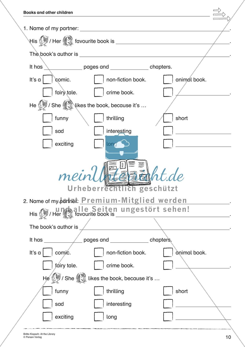 Wortschatzarbeit: At the Library Preview 12