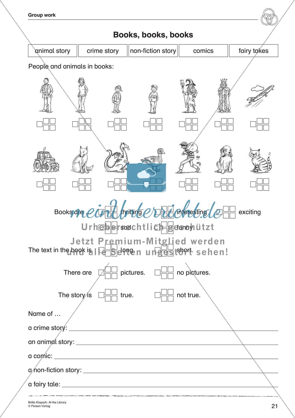 Wortschatzarbeit: At the Library Preview 23