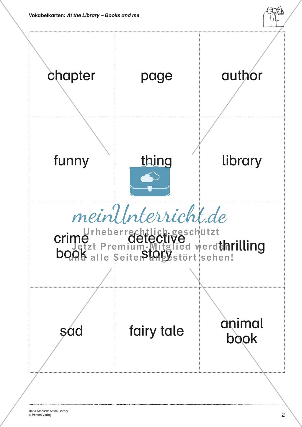 Wortschatzarbeit: At the Library Preview 4