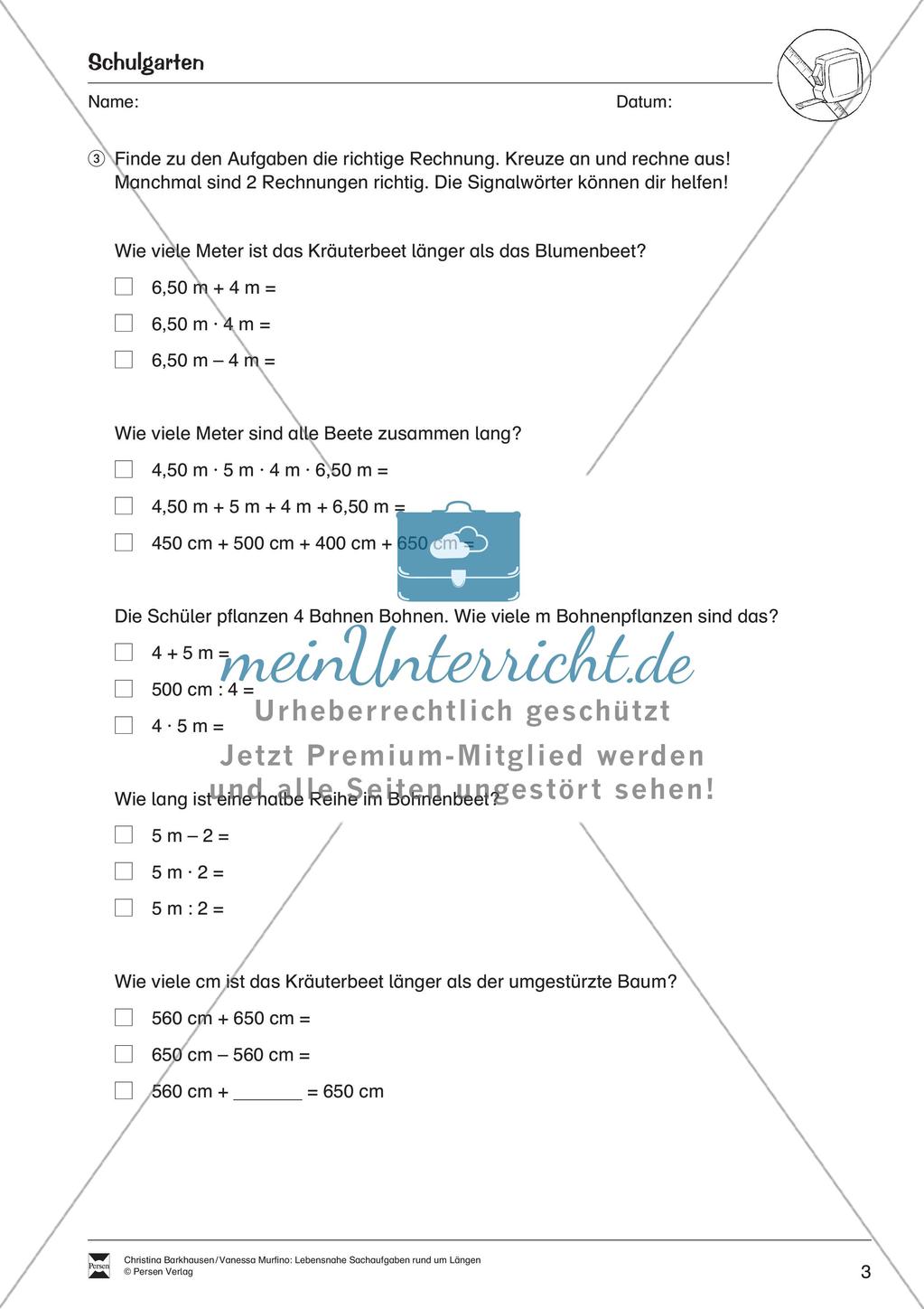 Sachaufgaben: Längen Preview 5
