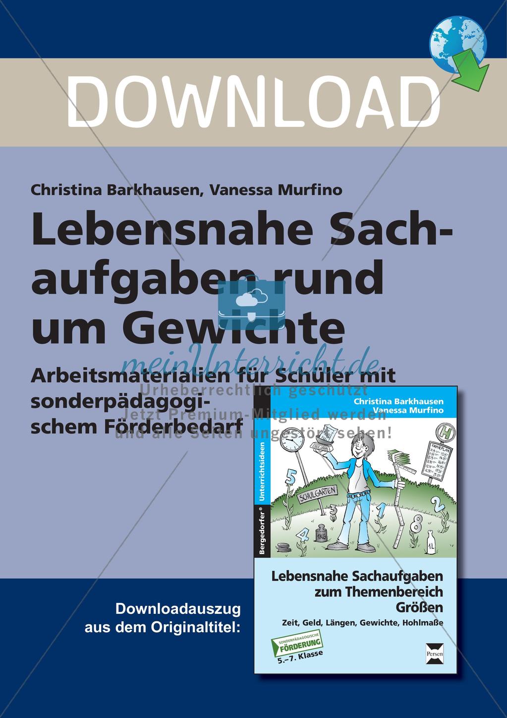 Sachaufgaben: Gewichte Preview 1