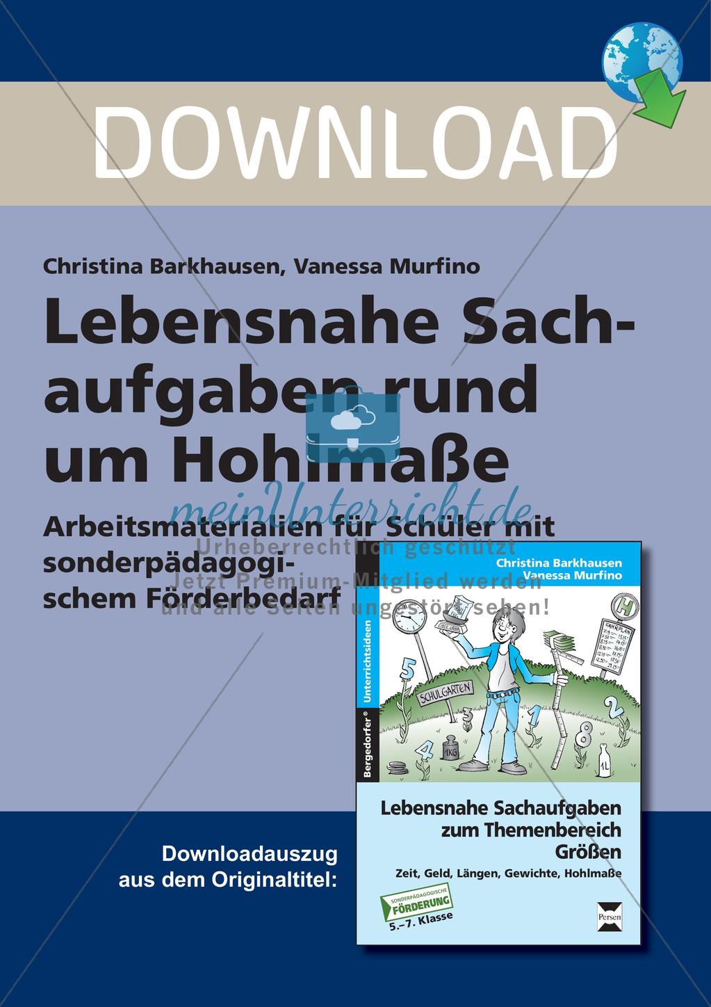 Sachaufgaben: Hohlmaße Preview 1