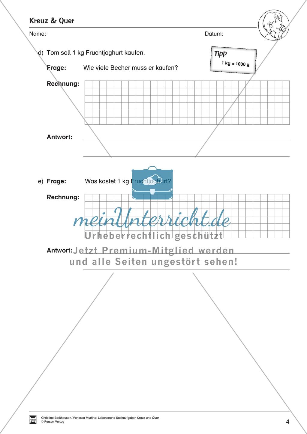 Gemischte Sachaufgaben Preview 6