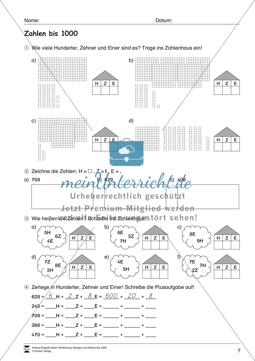 Einführung: Mengen und Zahlen bis 1000 Preview 9