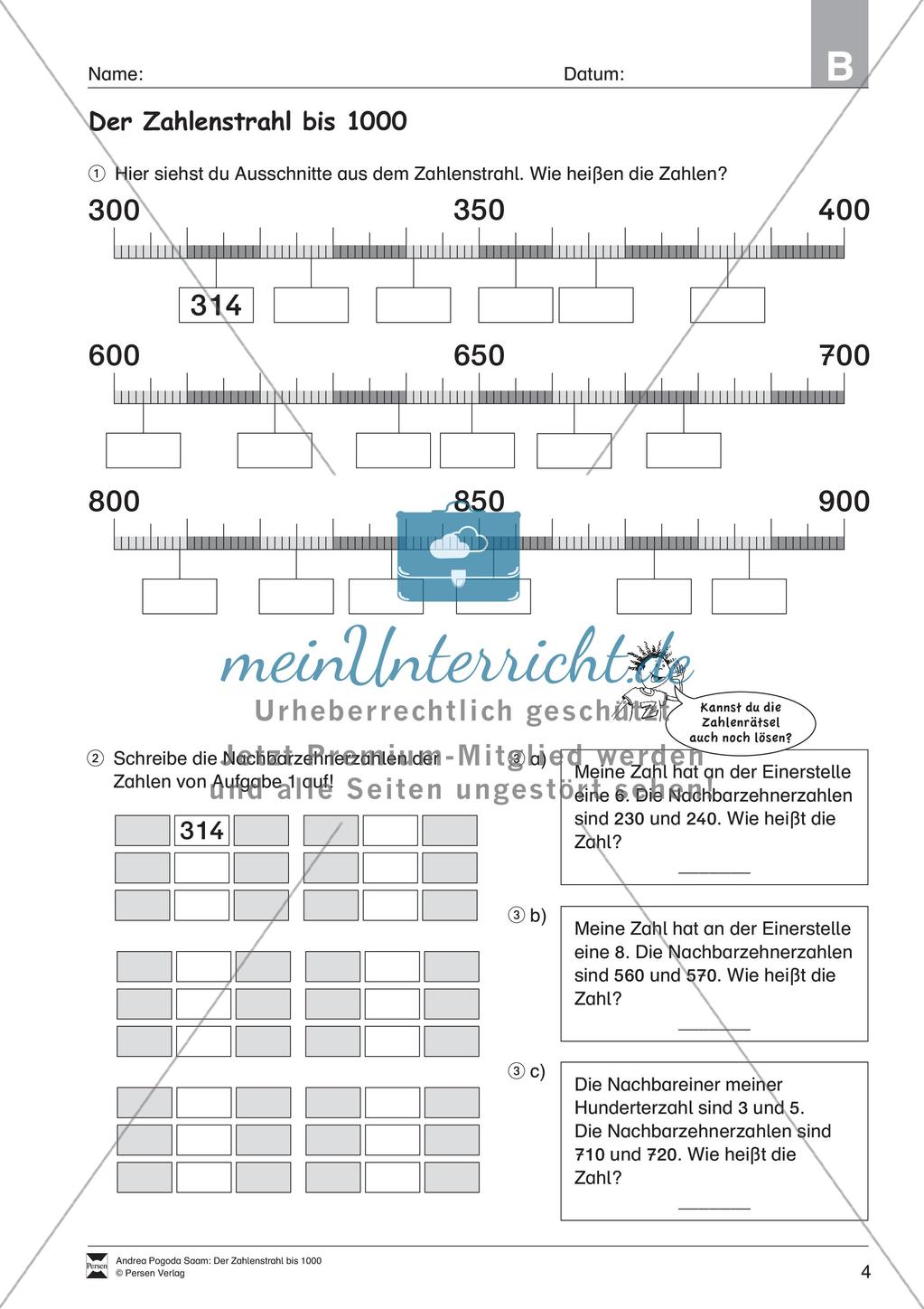 Der Zahlenstrahl bis 1000 Preview 6