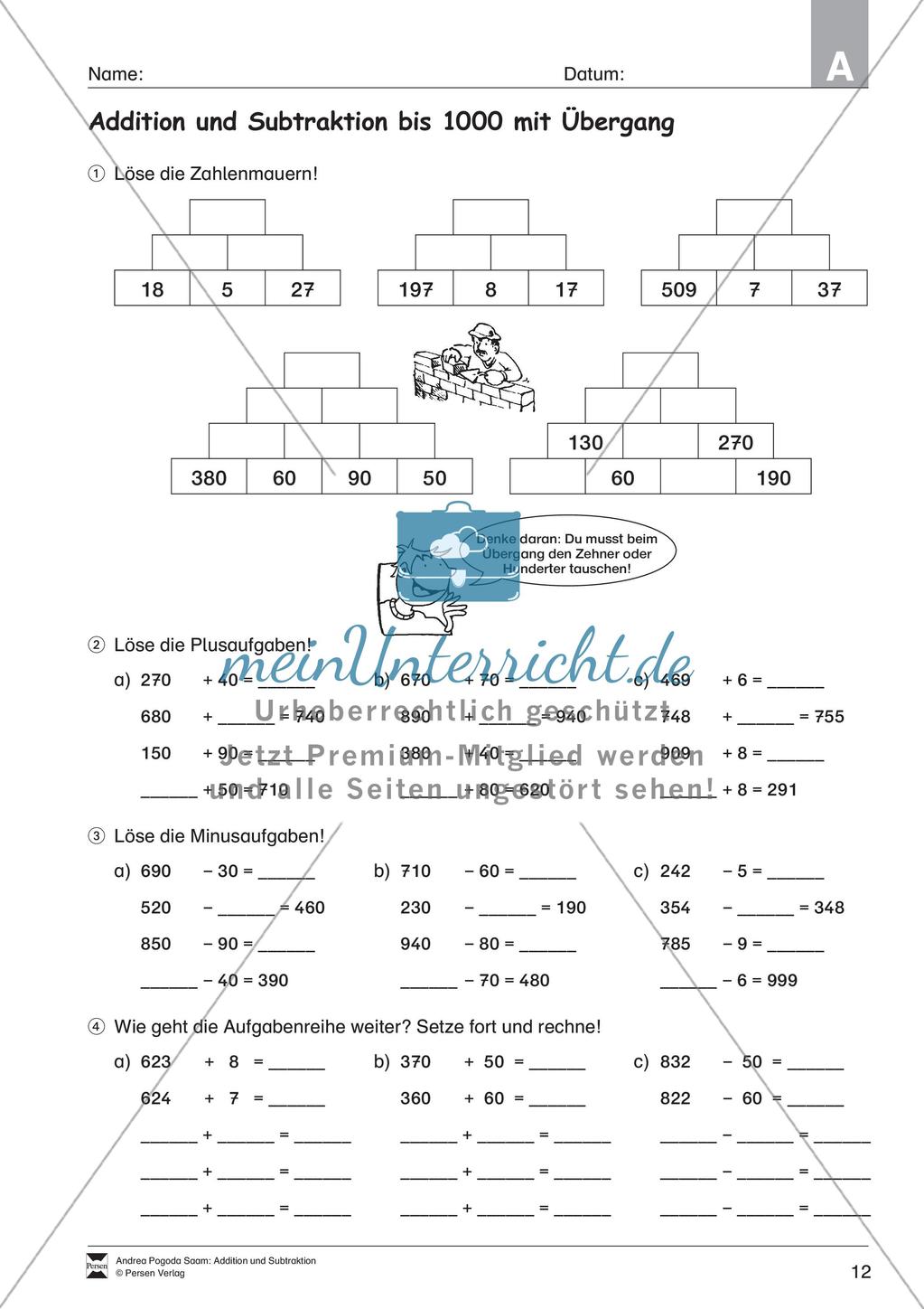 Addition und Subtraktion Preview 14