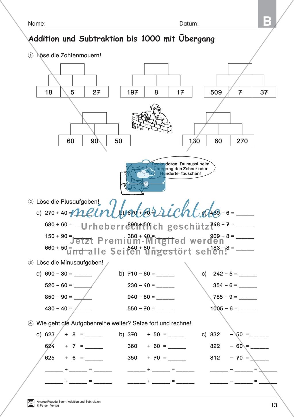 Addition und Subtraktion Preview 15