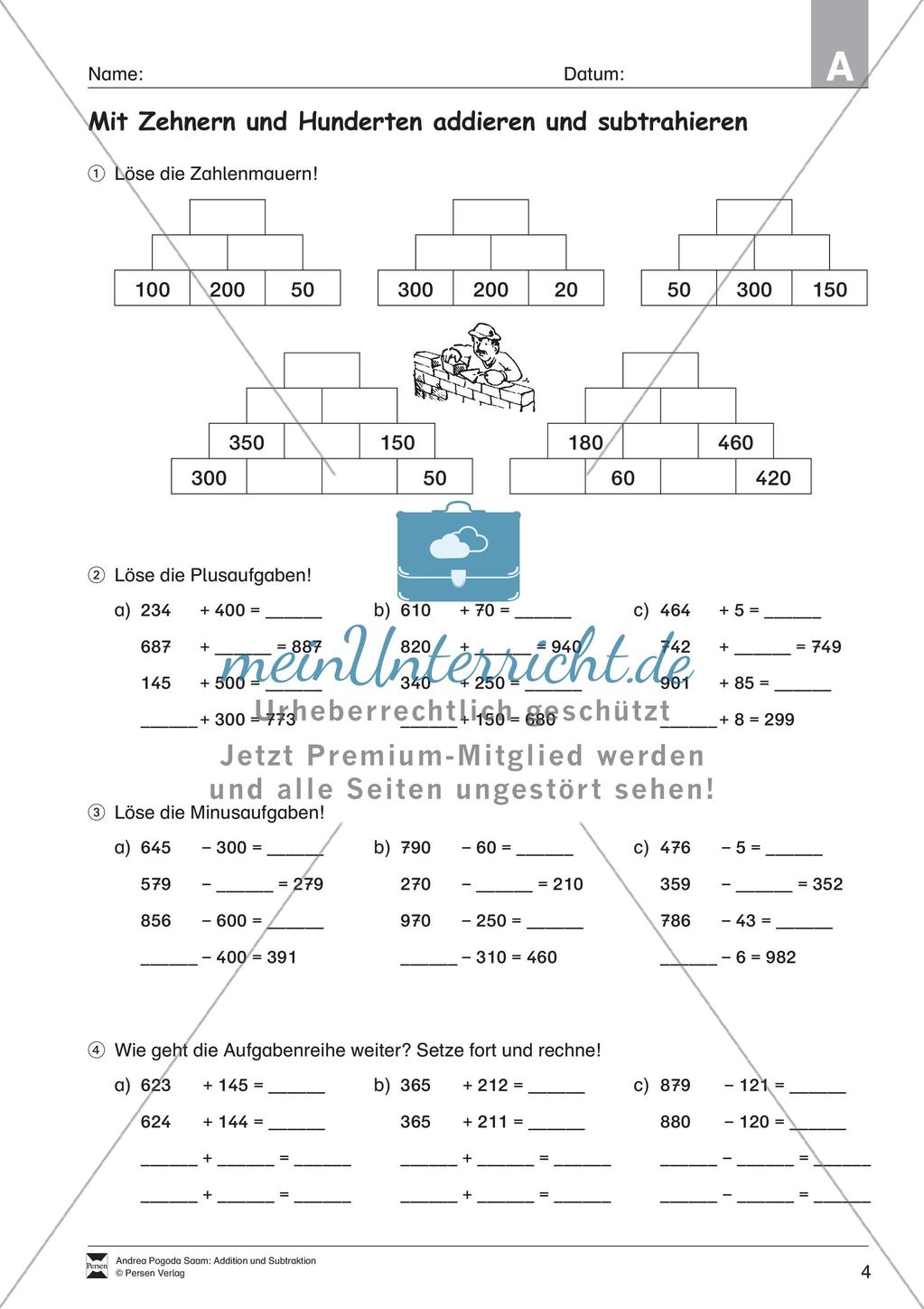 Addition und Subtraktion Preview 6