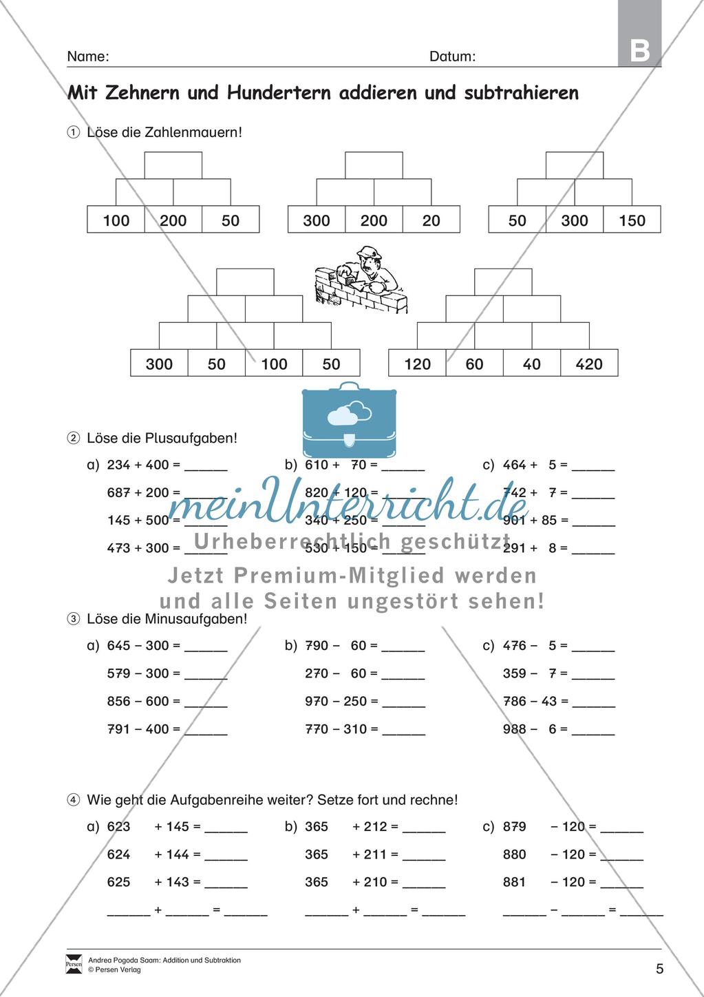 Addition und Subtraktion Preview 7