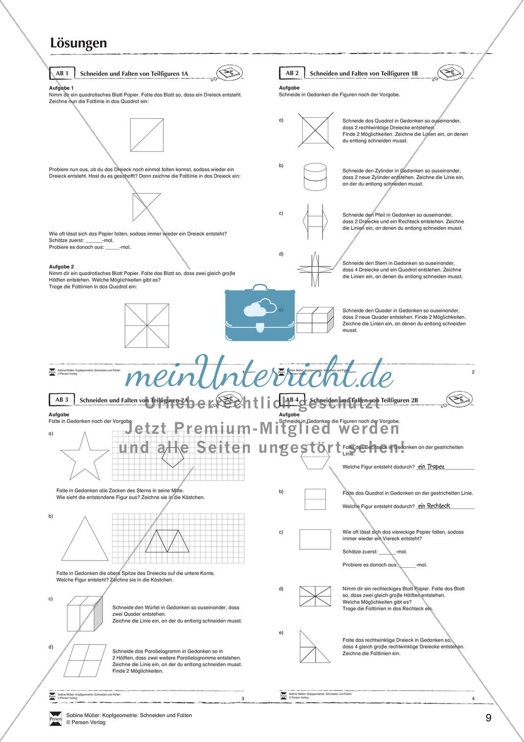 Kopfgeometrie: Schneiden und Falten Preview 11