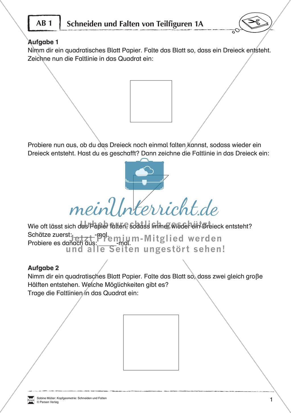 Kopfgeometrie: Schneiden und Falten Preview 3