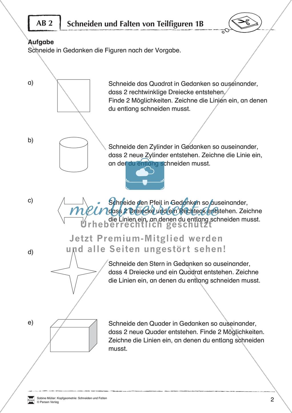 Kopfgeometrie: Schneiden und Falten Preview 4