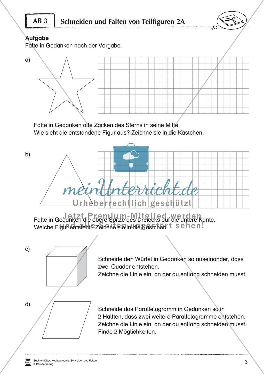 Kopfgeometrie: Schneiden und Falten Preview 5