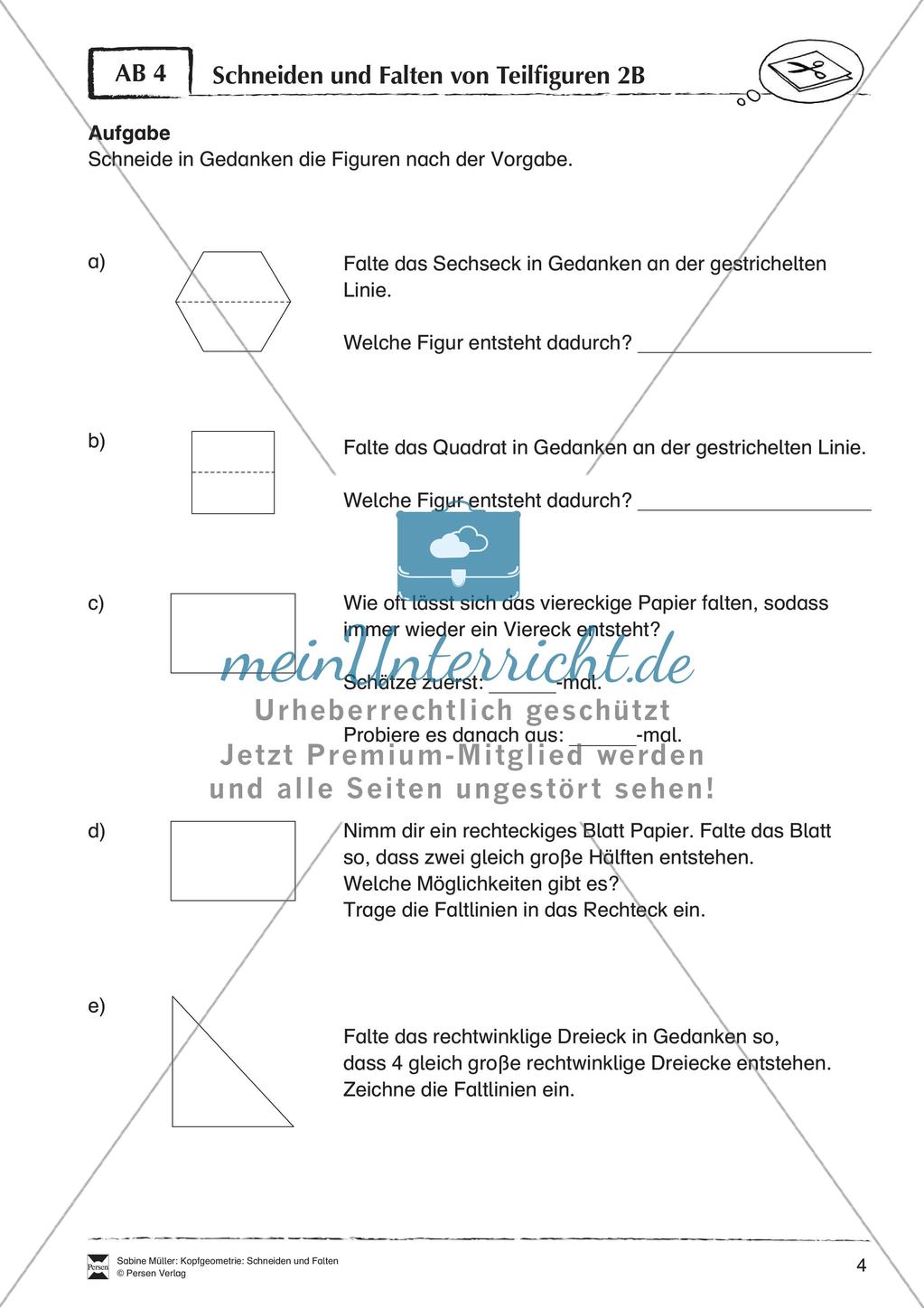 Kopfgeometrie: Schneiden und Falten Preview 6