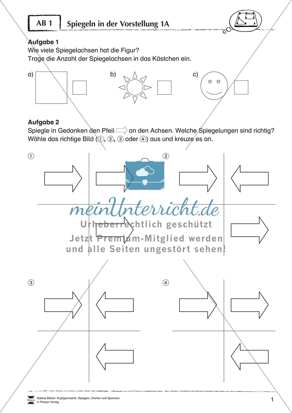 Kopfgeometrie: Spiegeln, Drehen und Spannen Preview 3