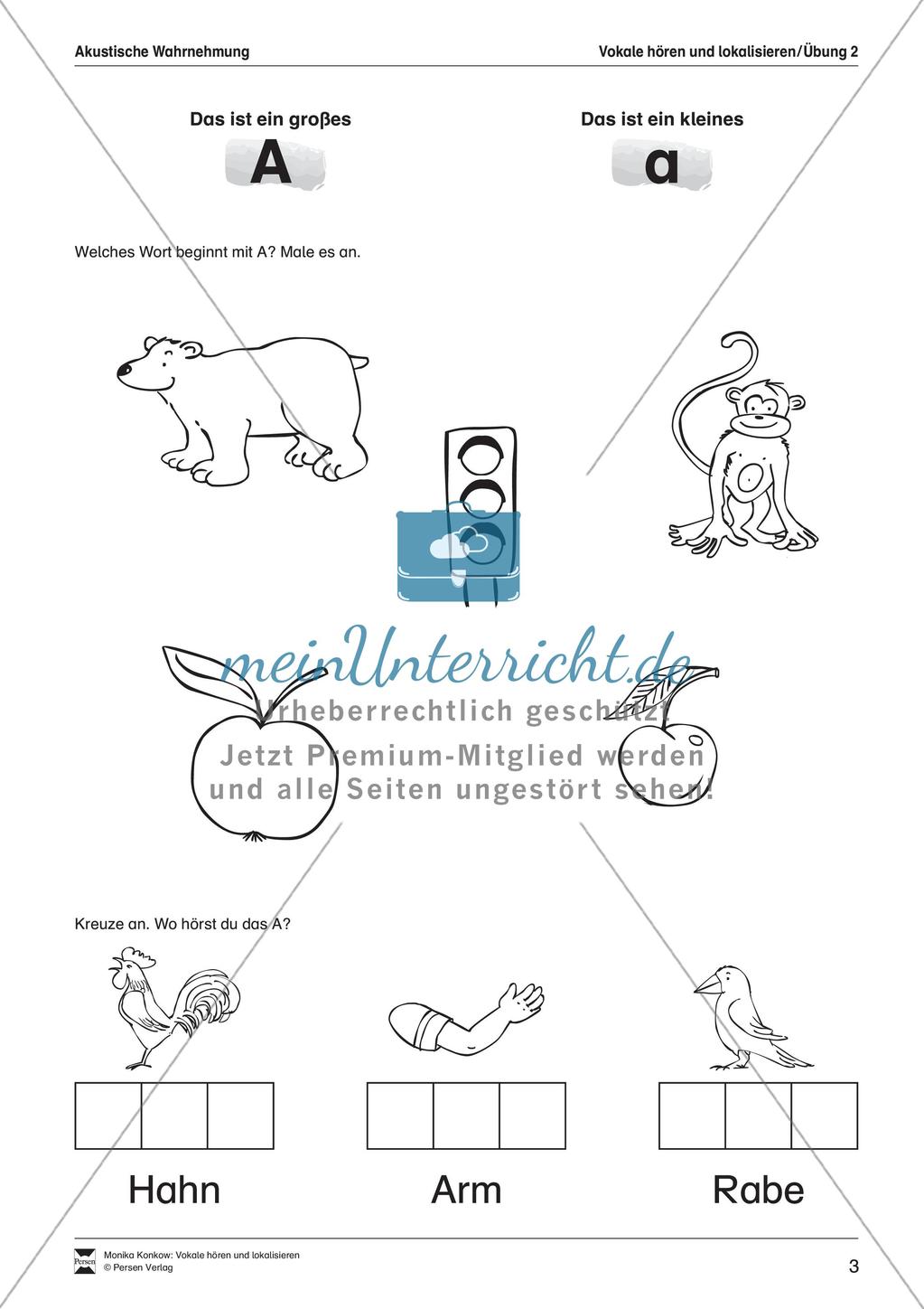Leseerwerb: Hören und Lokalisieren von Vokalen Preview 4