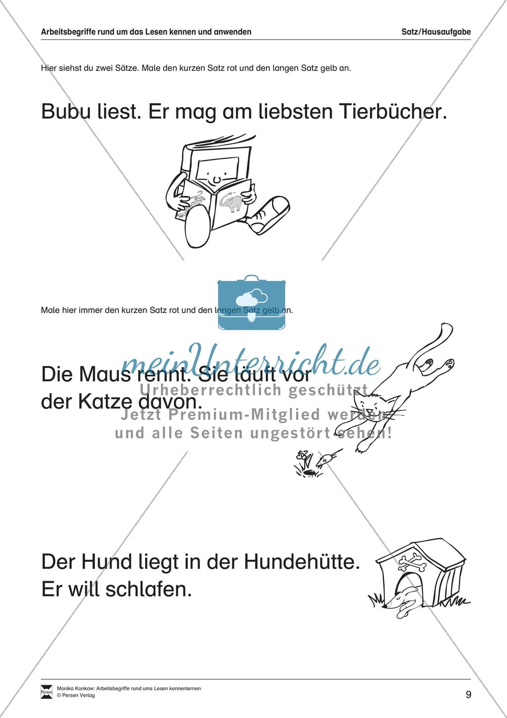 Leseerwerb: Arbeitsbegriffe zum Thema Lesen Preview 10