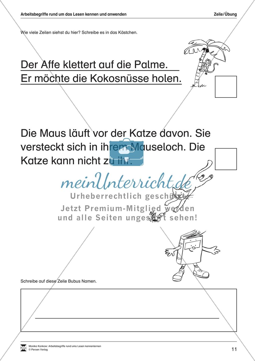 Leseerwerb: Arbeitsbegriffe zum Thema Lesen Preview 12