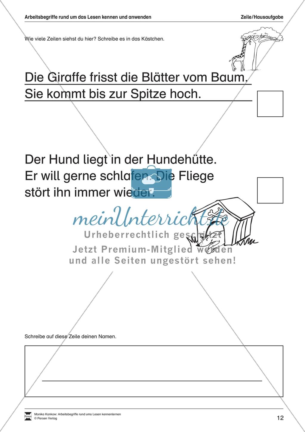 Leseerwerb: Arbeitsbegriffe zum Thema Lesen Preview 13