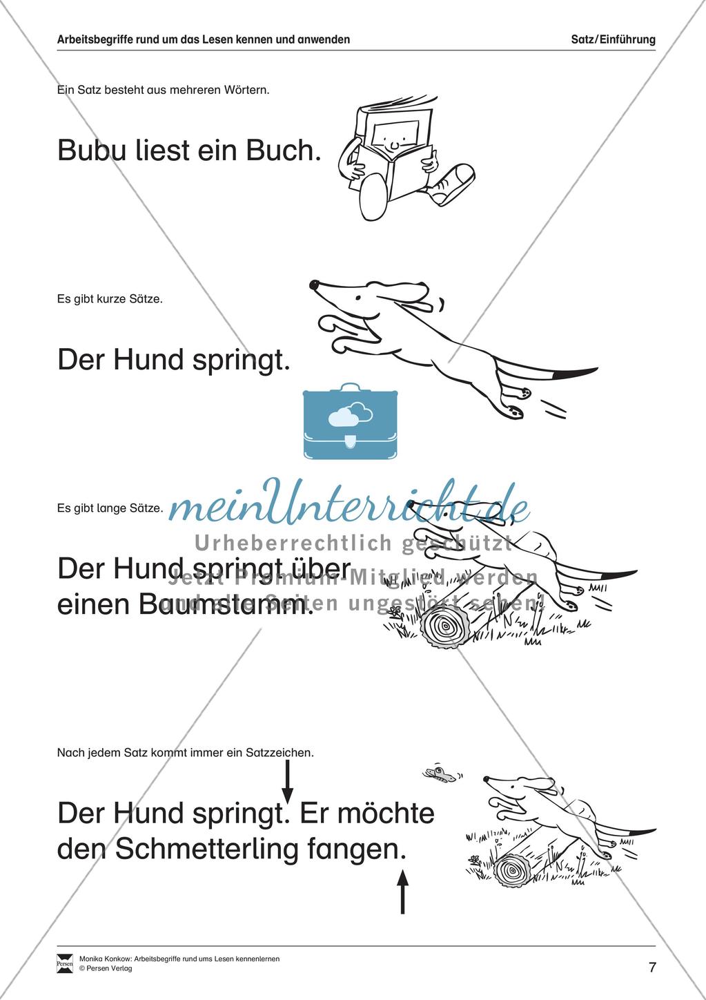 Leseerwerb: Arbeitsbegriffe zum Thema Lesen Preview 8